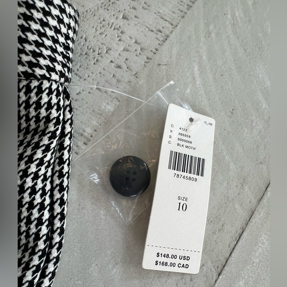 Women's Maeve Anthropologie Low-Slung Flared Trousers Houndstooth Pants NWT 10 - Picture 8 of 13